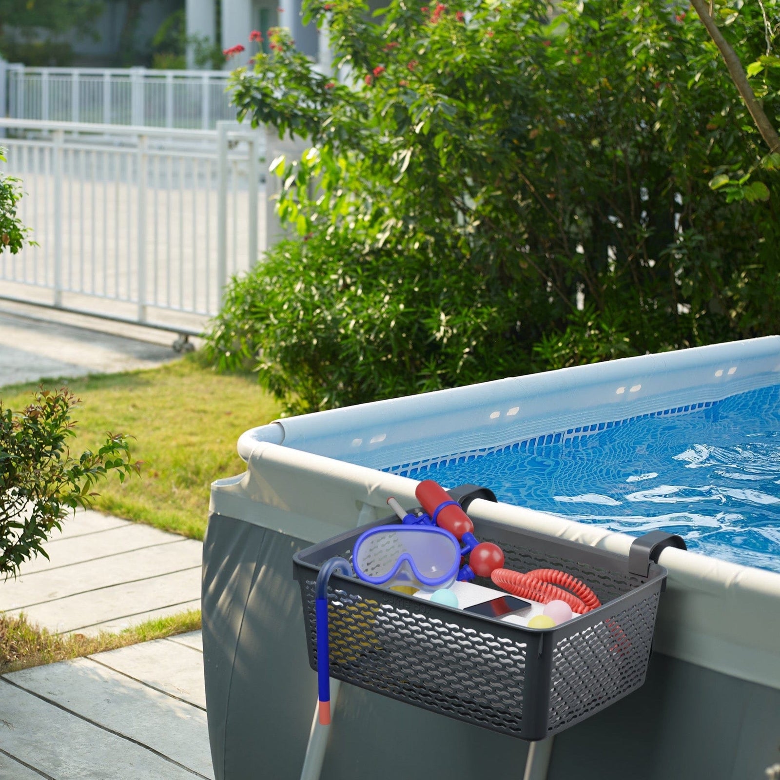aufbewahrung poolzubehör Carrie Box Pool Aufbewahrungskorb aus recyceltem Kunststoff